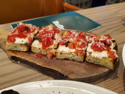 tomato basil bruschetta appetizer buffo calgary