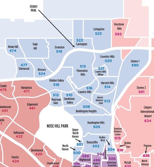north calgary district map