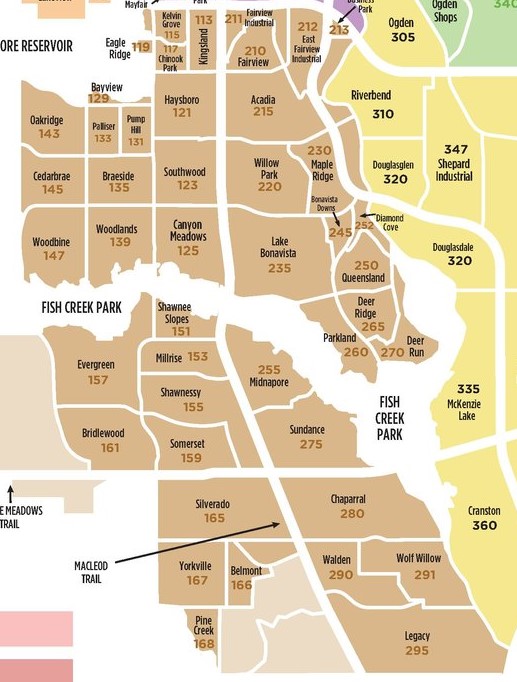 south calgary district map