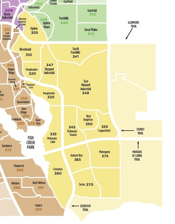 southeast calgary district map